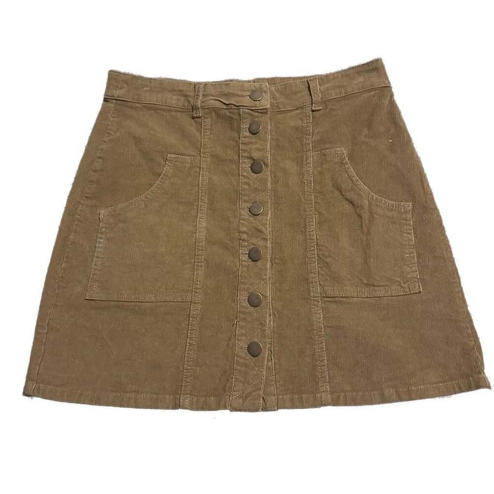 Altar'd State Large Brown Y2K Boho Goth Mini Skirt Pockets Stretch